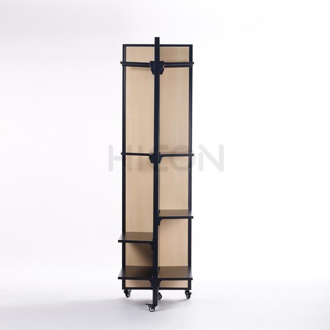 Apparel Retail Store 4 Caster Clothing Rack Free Standing Clothing Display Rack