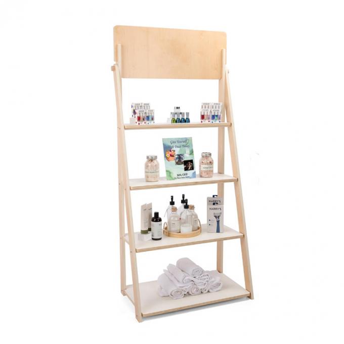 Eco Friendly 4-Tier Cosmetic Display Stand Retail Store Display Shelf