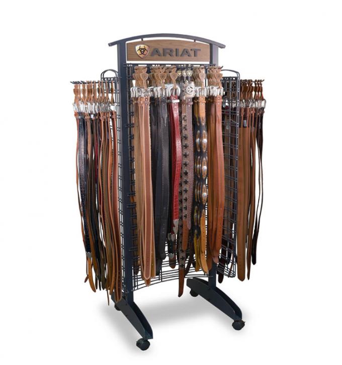 Clothing Store Display 18 Hooks Metal Belt Display Stand For Shop