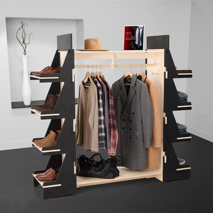 Eco Friendly Clothing Shop Retail Store Fixtures 4-way Clothing Rack
