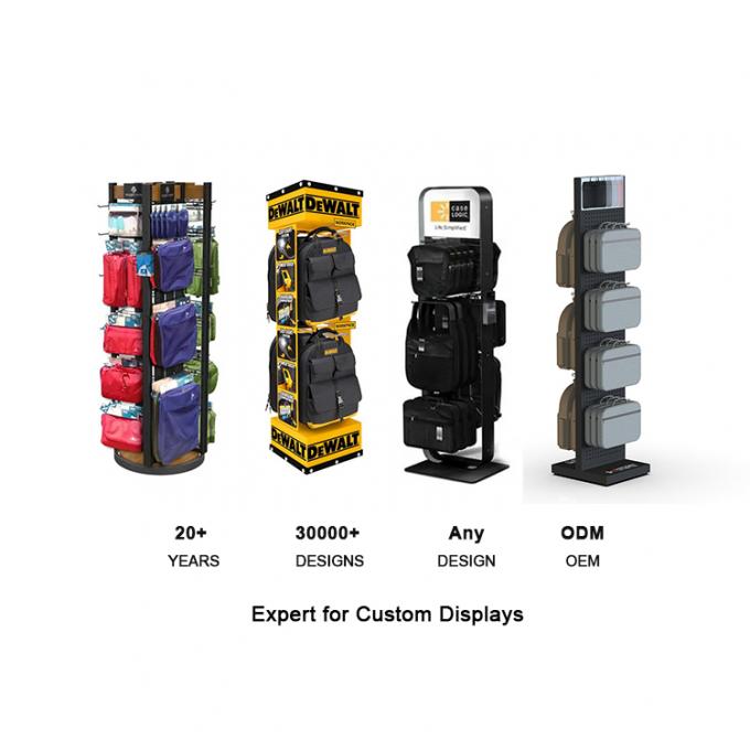Floor Backpack Rack Custom 2-way Metal Bag Display Stand For Shop