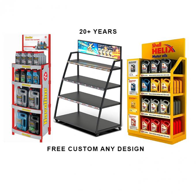 Floor Metal Display Stands Movable Display Rack With 4 Casters For Paint